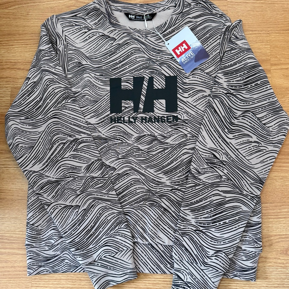 Helly Hansen Monochrome Wave Pattern Sweatshirt N… - image 1